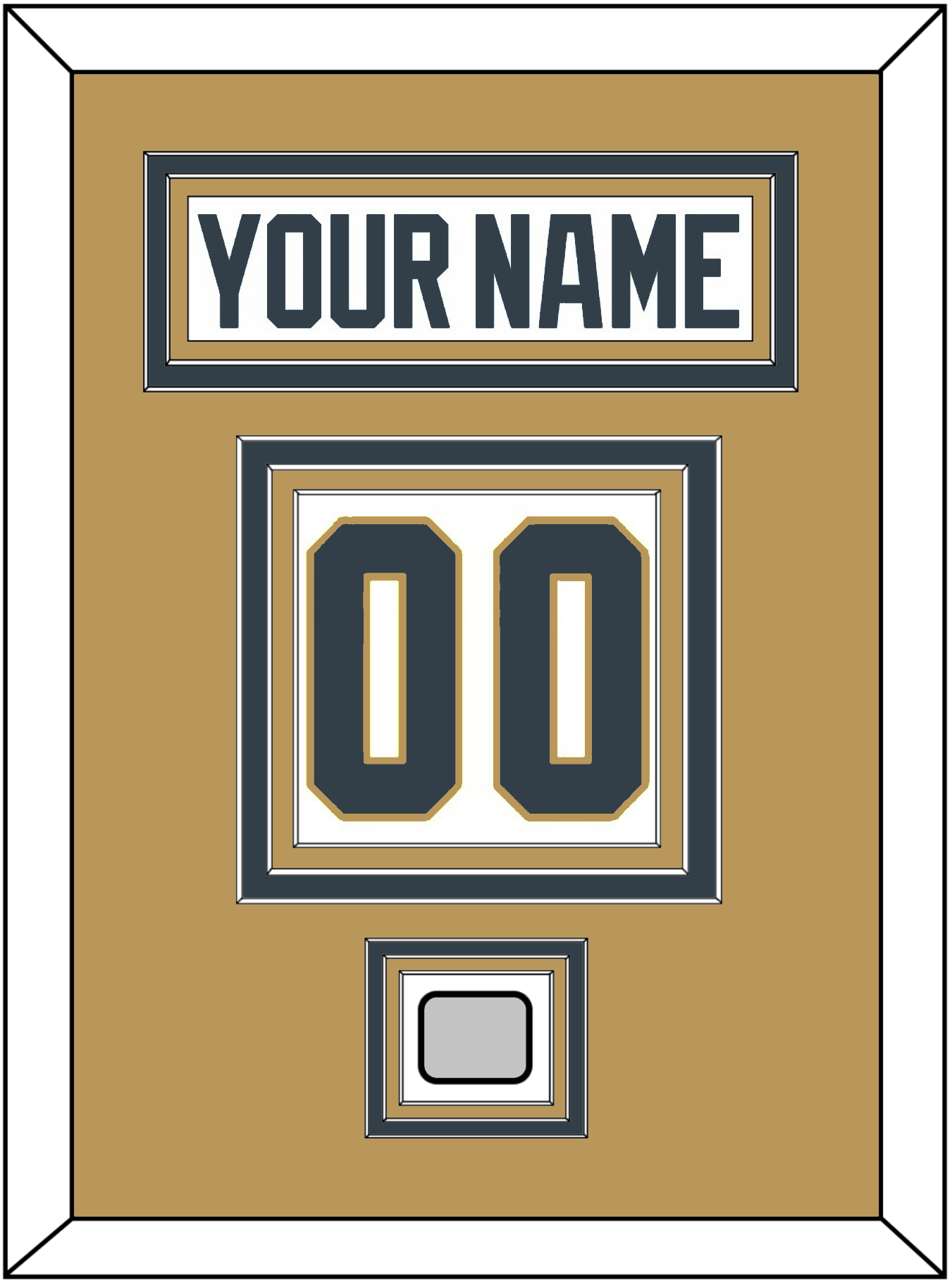 Vegas Nameplate & Number (Back) With 2023 Stanley Cup Champions Patch - Road White - Premier Tier 4