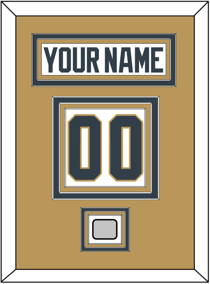 Vegas Nameplate & Number (Back) With 2023 Stanley Cup Champions Patch - Road White - Premier Tier 4