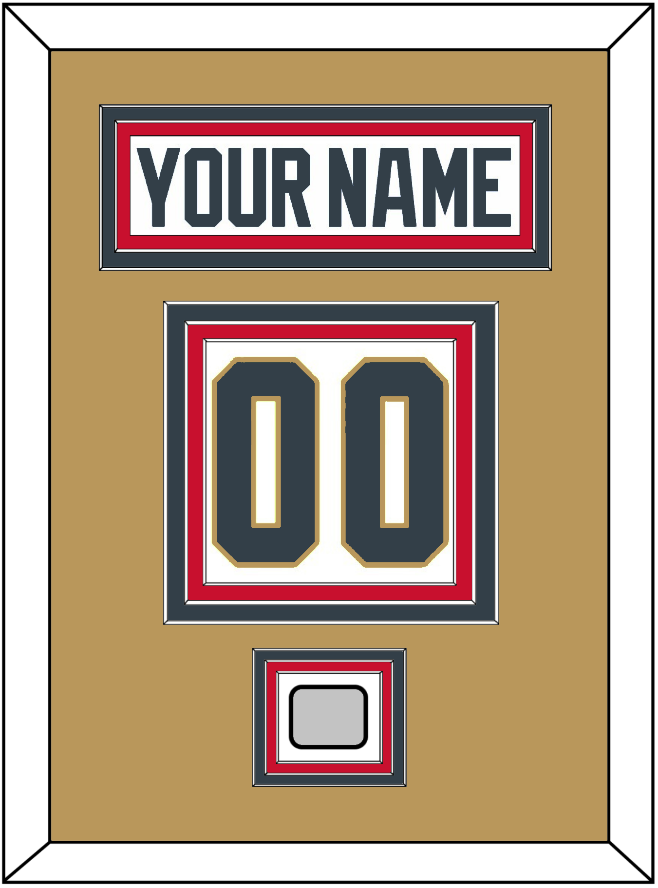 Vegas Nameplate & Number (Back) With 2023 Stanley Cup Champions Patch - Road White - Premier Tier 5
