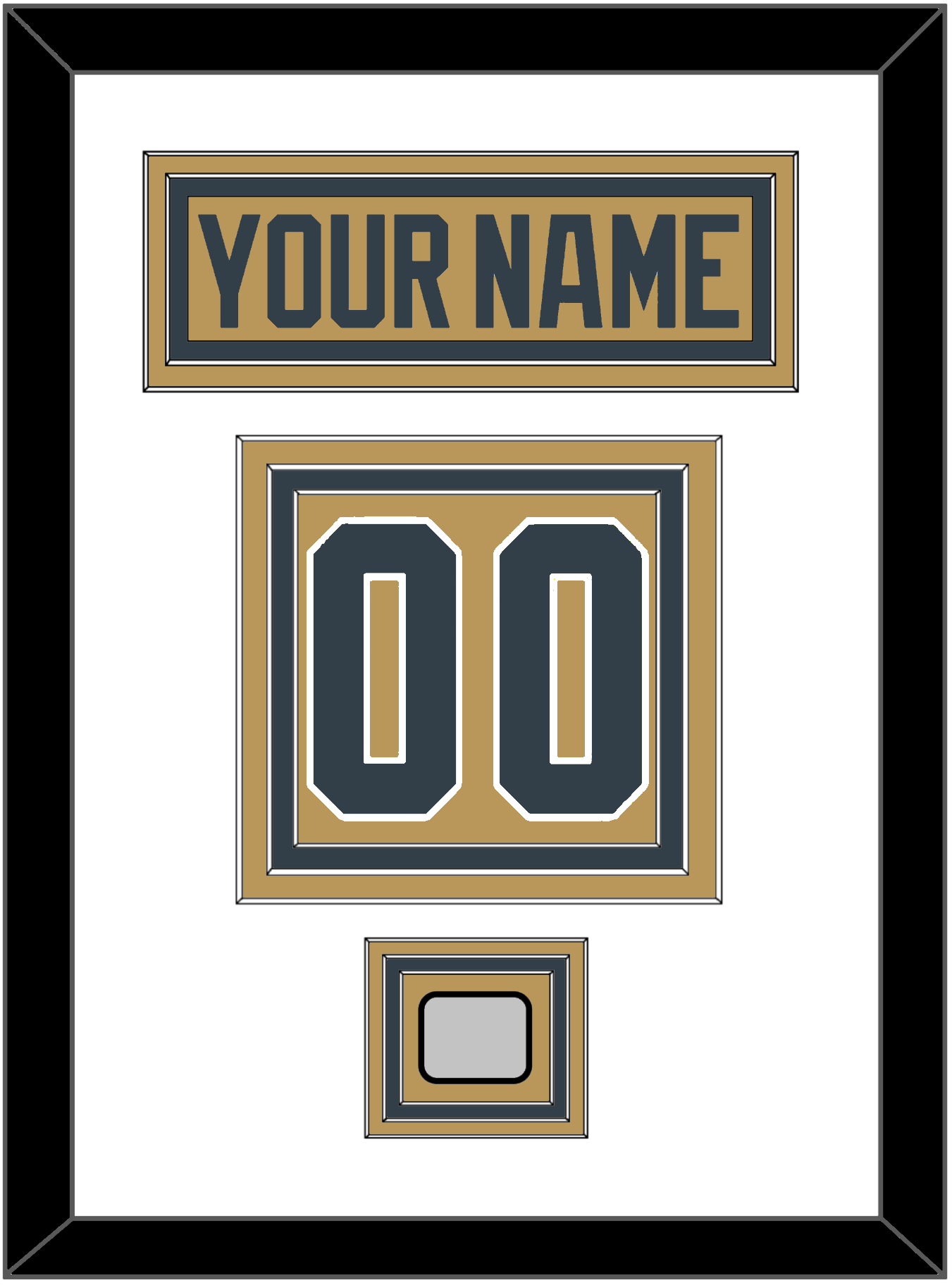 Vegas Nameplate & Number (Back) With 2023 Stanley Cup Champions Patch - Alternate Gold - Premier Tier 1