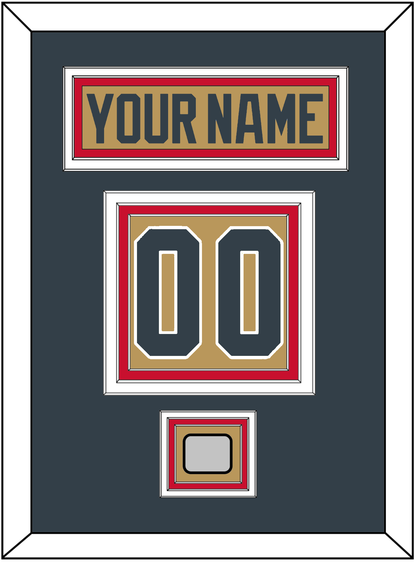 Vegas Nameplate & Number (Back) With 2023 Stanley Cup Champions Patch - Alternate Gold - Premier Tier 3