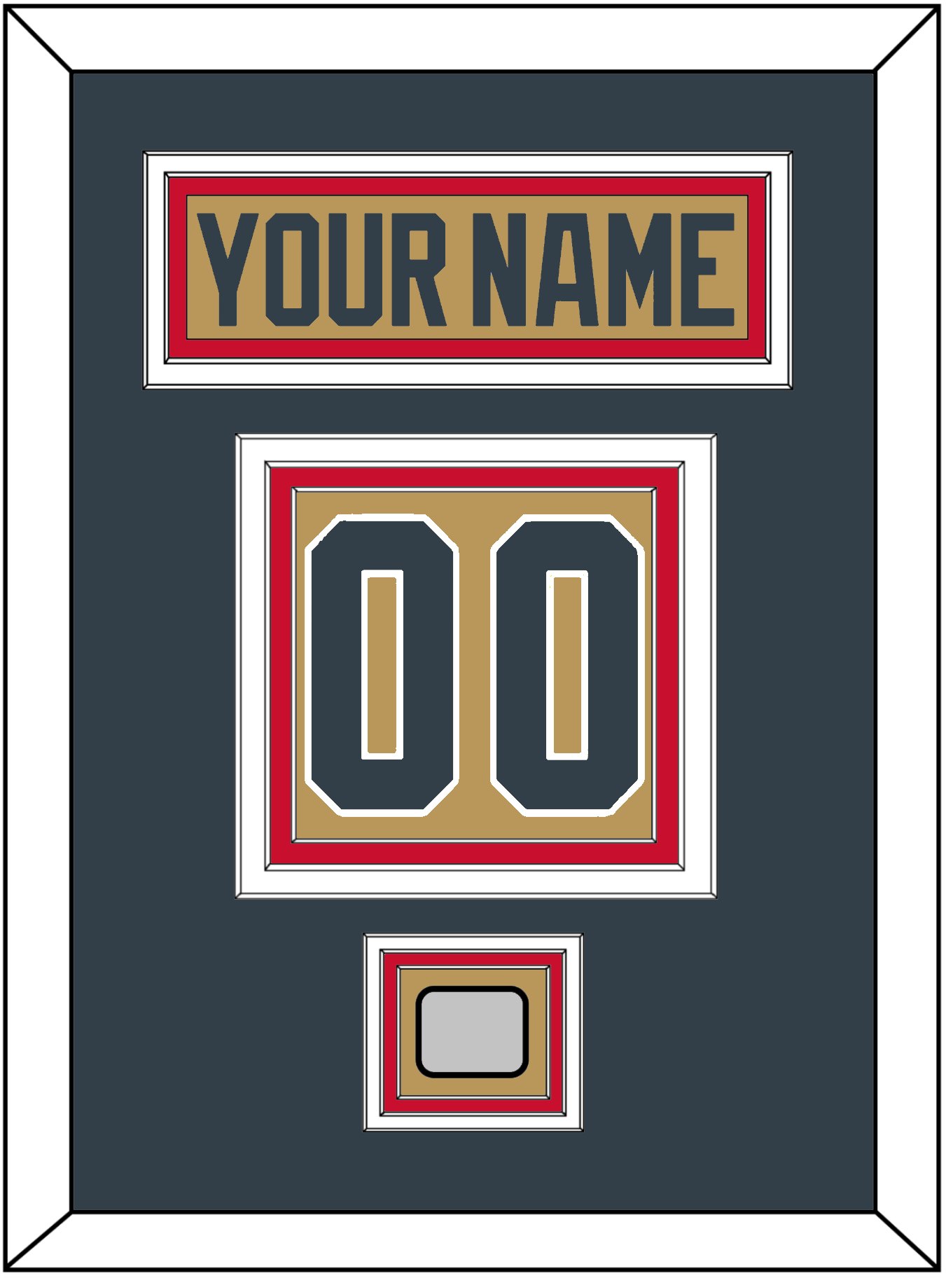 Vegas Nameplate & Number (Back) With 2023 Stanley Cup Finals Patch - Alternate Gold - Premier Tier 3