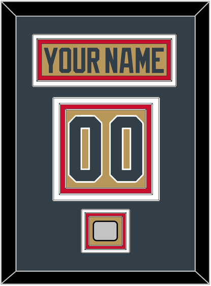 Vegas Nameplate & Number (Back) With 2023 Stanley Cup Champions Patch - Alternate Gold - Premier Tier 3