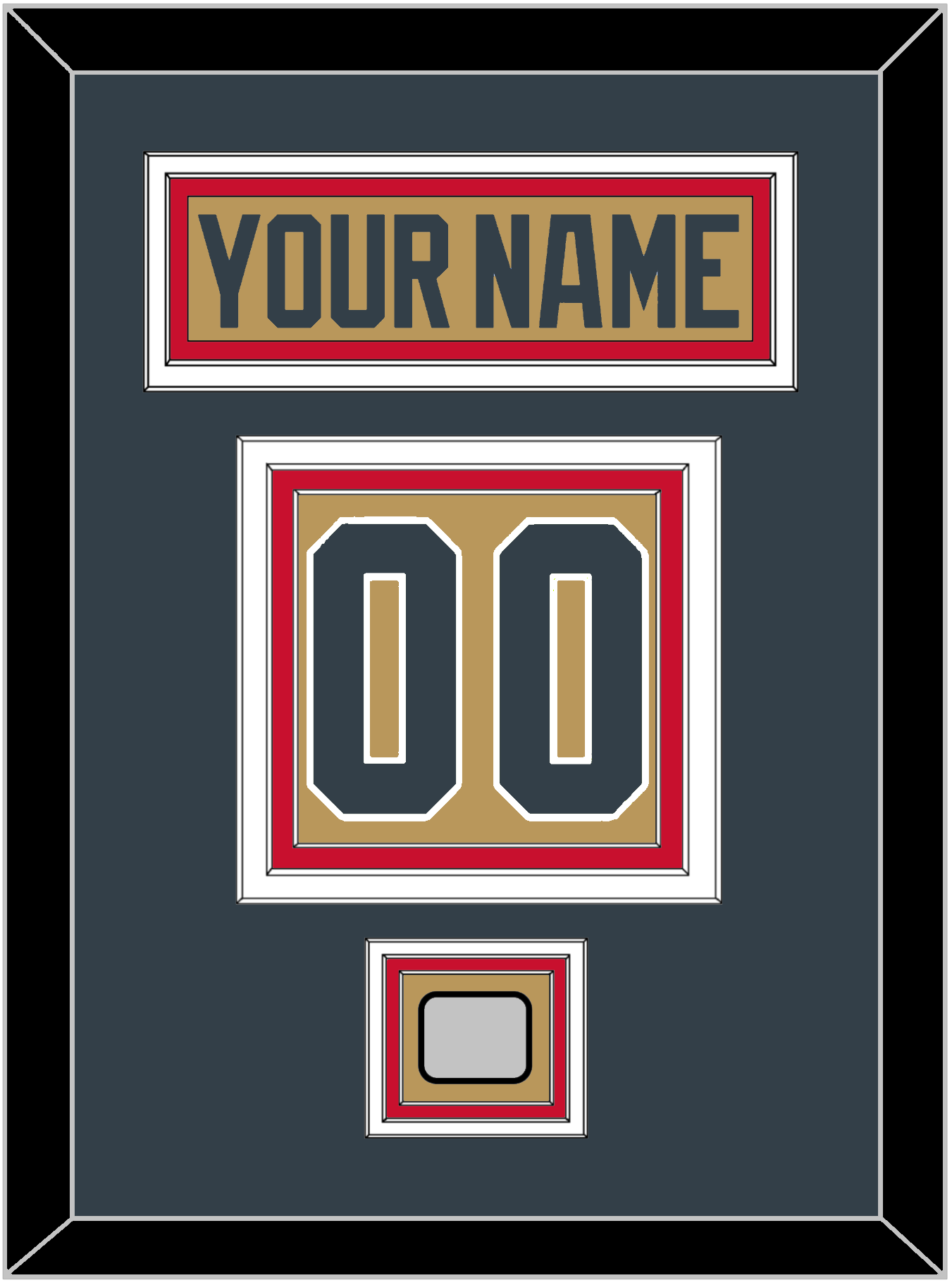 Vegas Nameplate & Number (Back) With 2023 Stanley Cup Finals Patch - Alternate Gold - Premier Tier 3