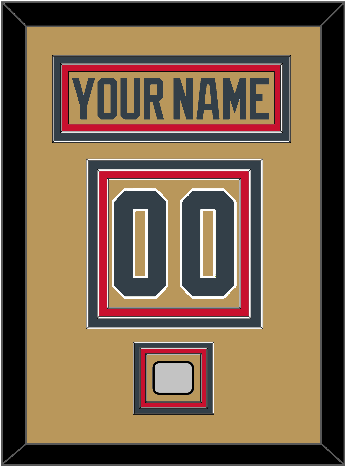 Vegas Nameplate & Number (Back) With 2023 Stanley Cup Finals Patch - Alternate Gold - Premier Tier 4