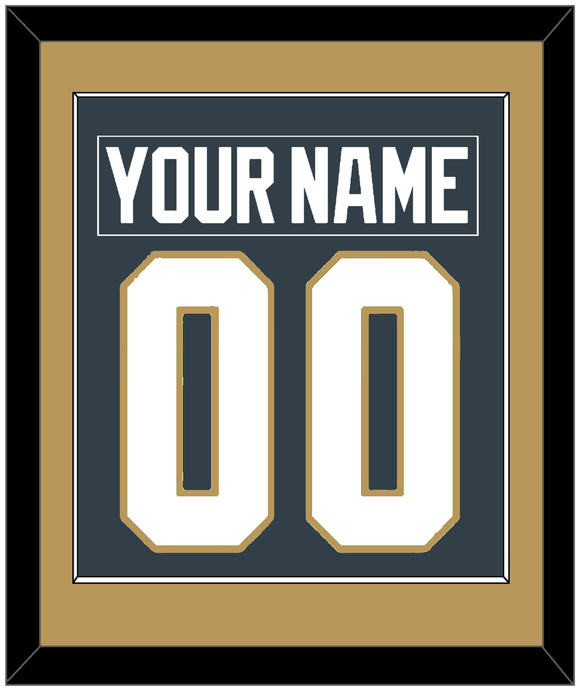 Vegas Nameplate & Number (Back) Combined - Home Steel Gray - Single Mat 2