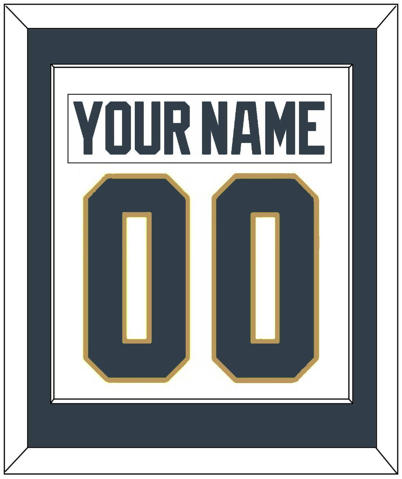 Vegas Nameplate & Number (Back) Combined - Road White - Essential Tier 1