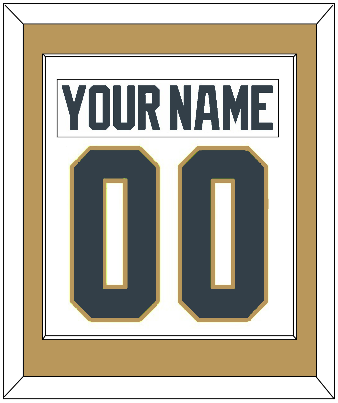 Vegas Nameplate & Number (Back) Combined - Road White - Essential Tier 2