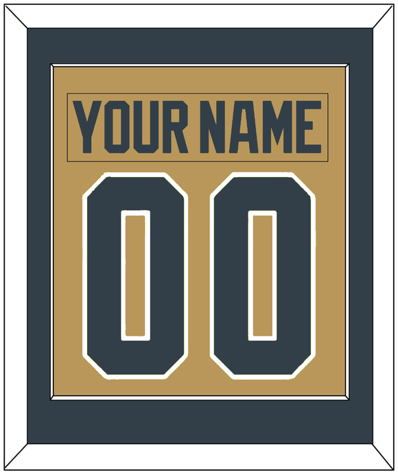 Vegas Nameplate & Number (Back) Combined - Alternate Gold - Single Mat 2
