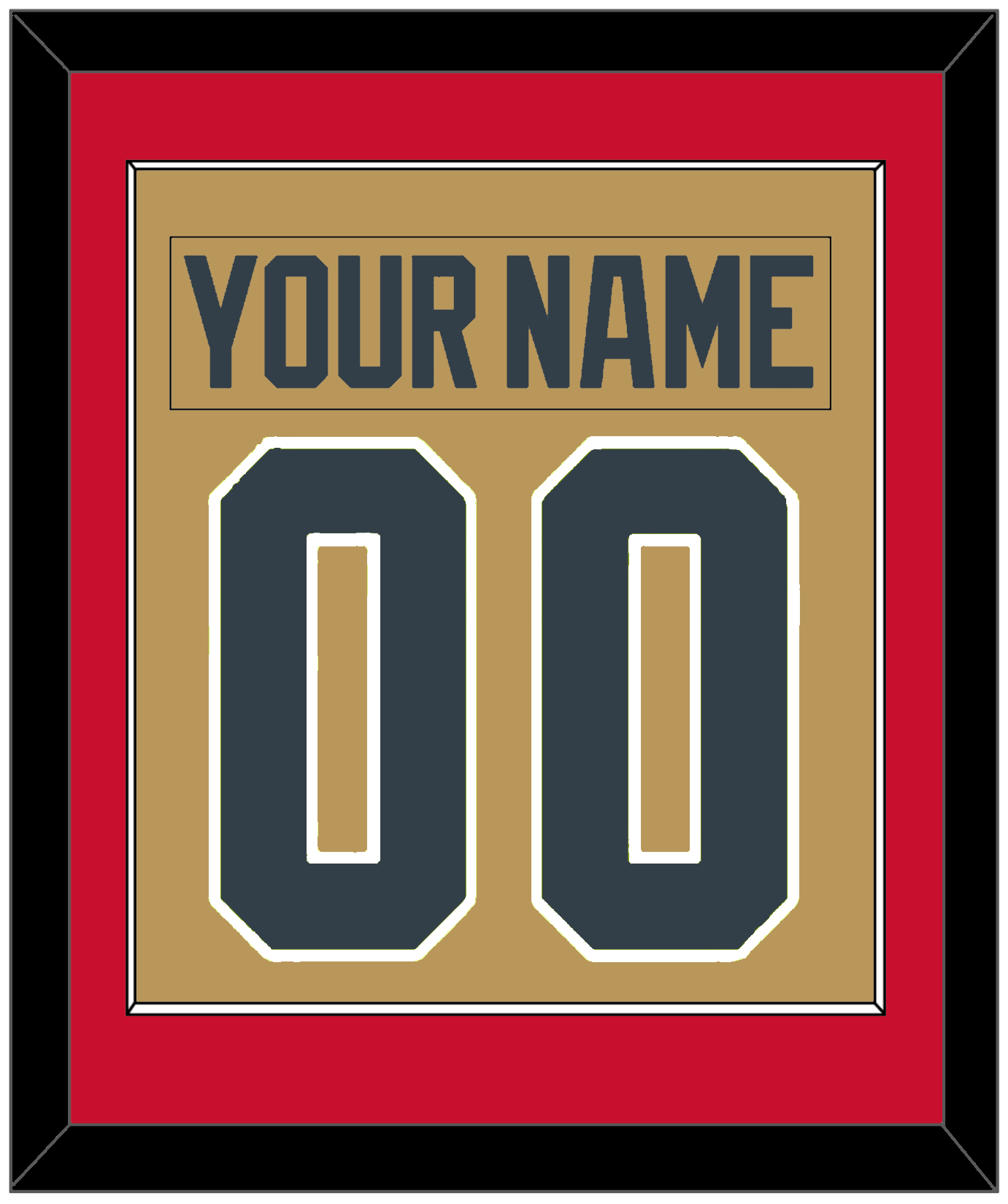 Vegas Nameplate & Number (Back) Combined - Alternate Gold - Essential Tier 3