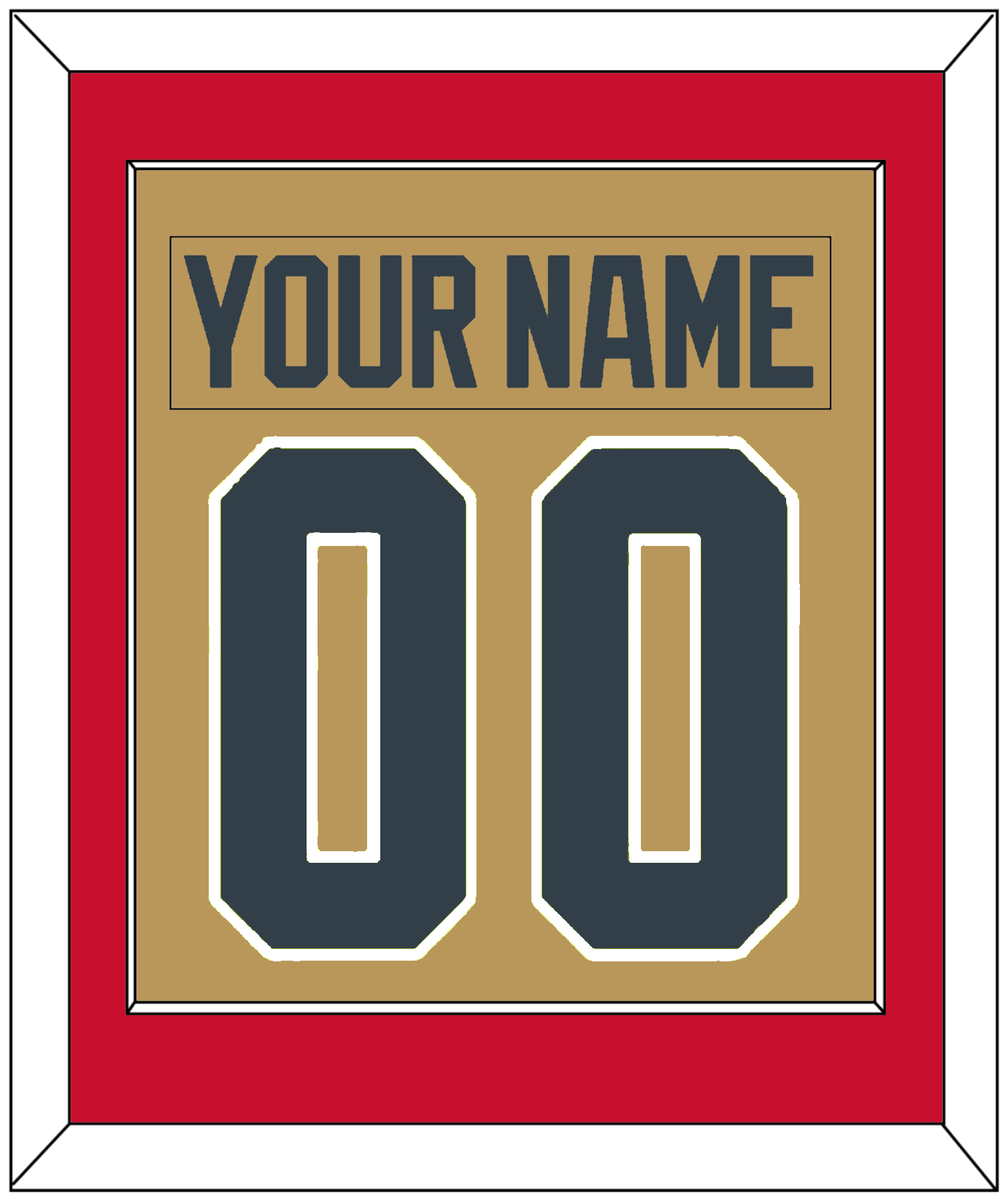 Vegas Nameplate & Number (Back) Combined - Alternate Gold - Essential Tier 3