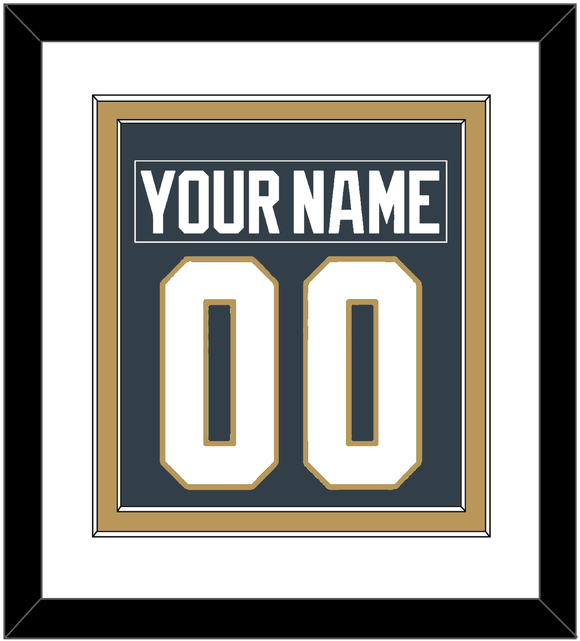 Vegas Nameplate & Number (Back) Combined - Home Steel Gray - Double Mat 1