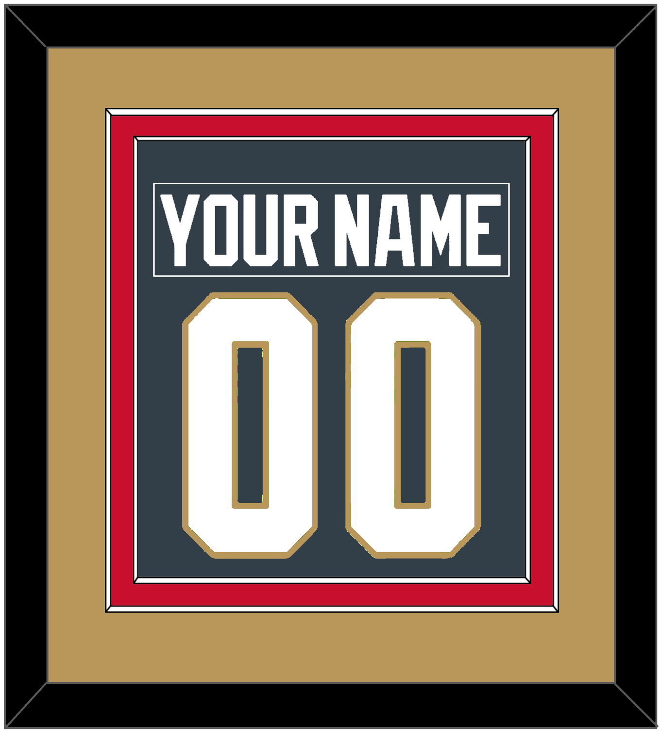 Vegas Nameplate & Number (Back) Combined - Home Steel Gray - Signature Tier 2