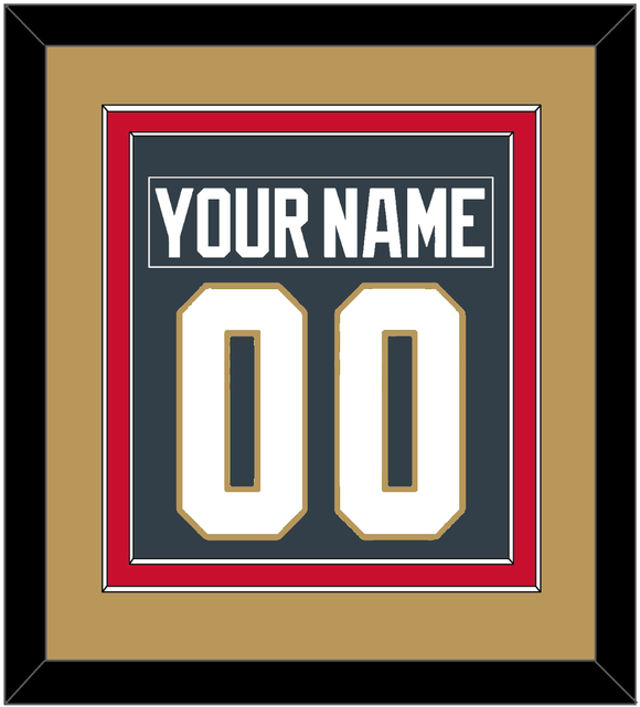 Vegas Nameplate & Number (Back) Combined - Home Steel Gray - Double Mat 2