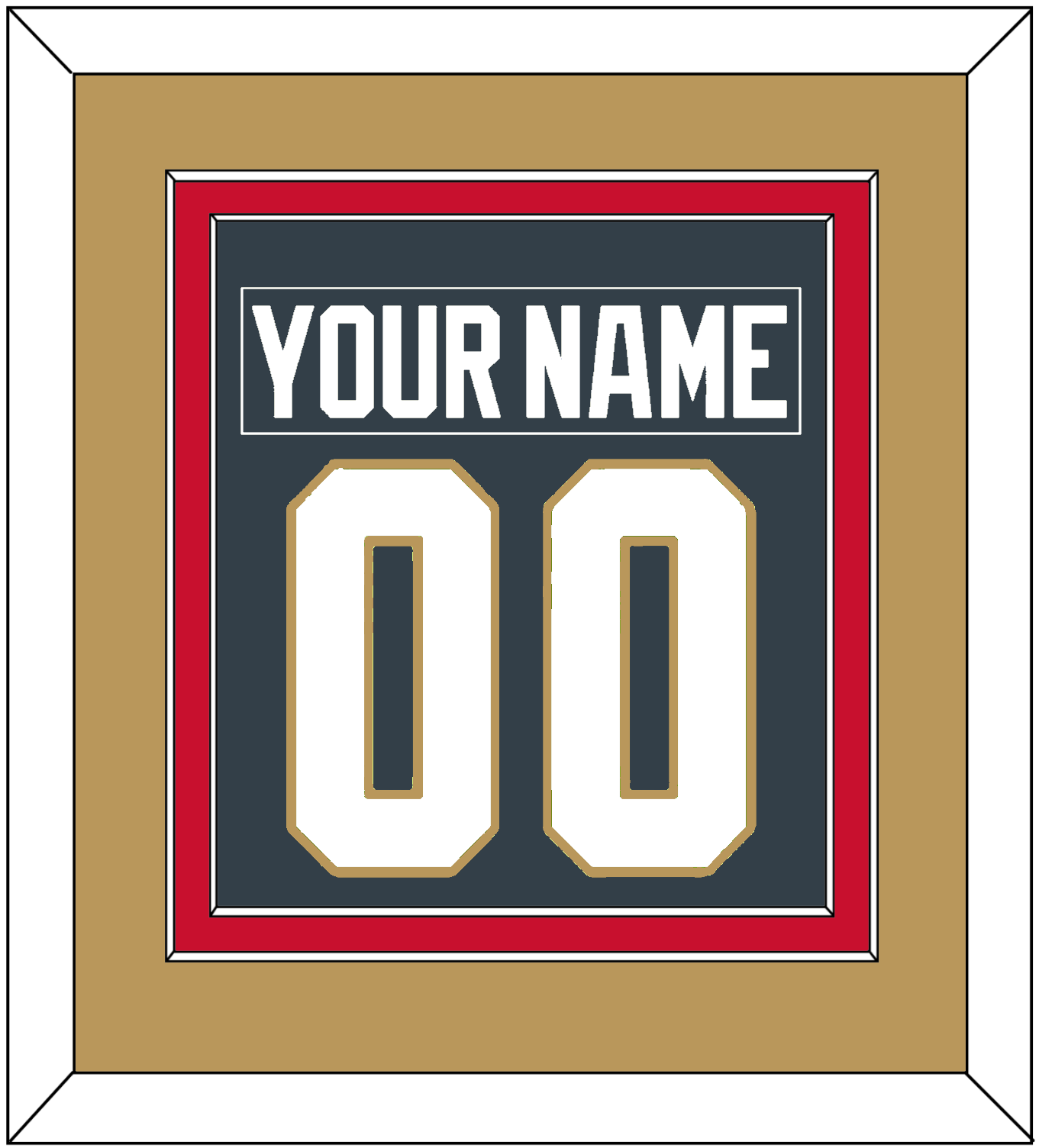 Vegas Nameplate & Number (Back) Combined - Home Steel Gray - Signature Tier 2