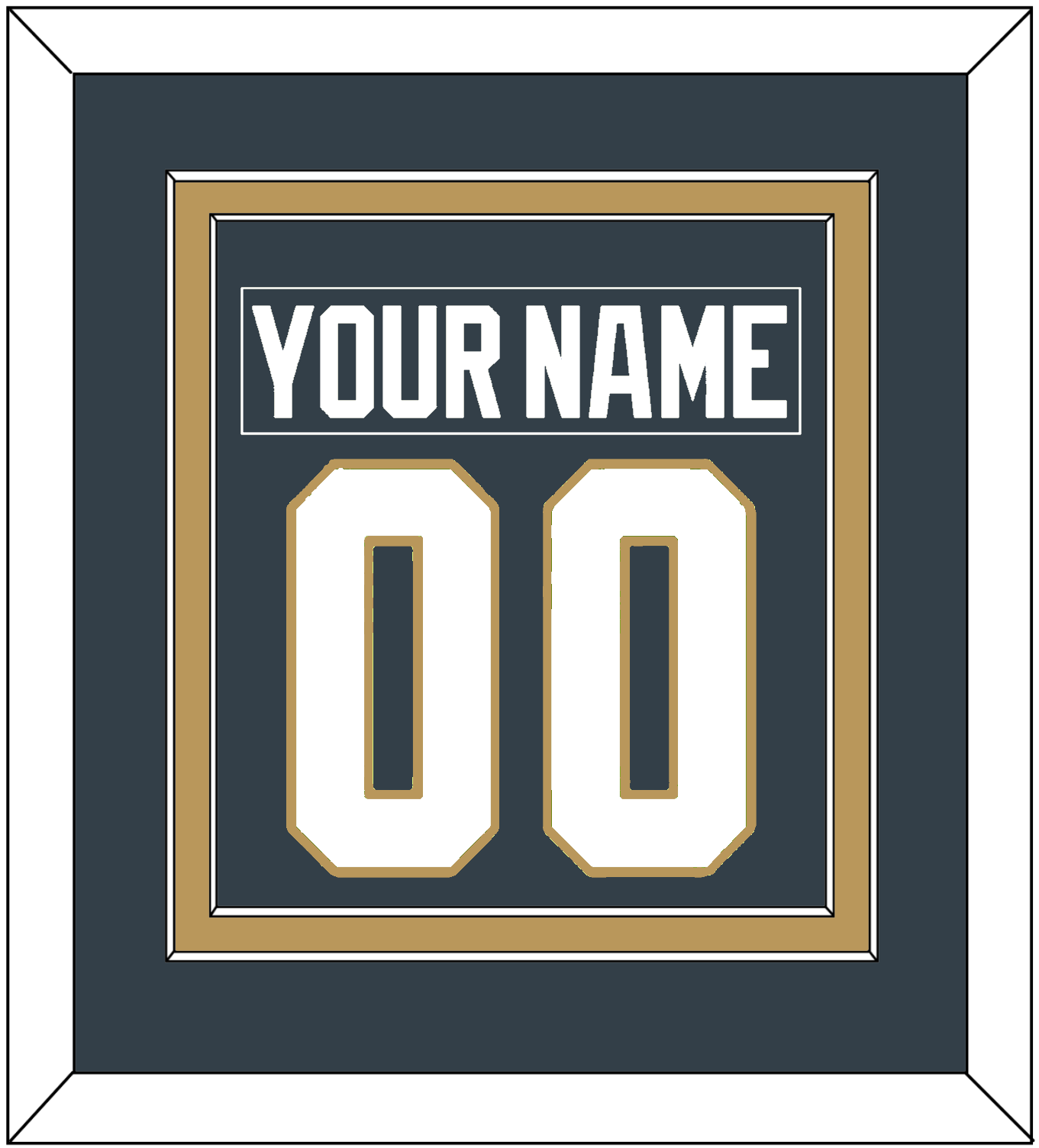 Vegas Nameplate & Number (Back) Combined - Home Steel Gray - Signature Tier 3