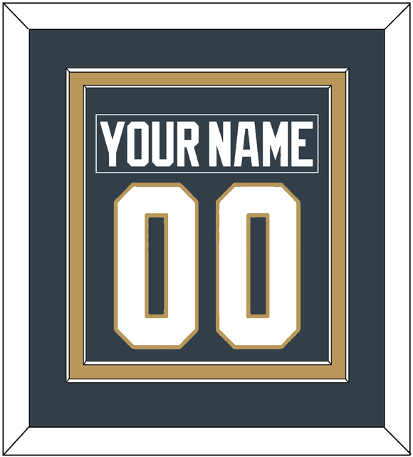 Vegas Nameplate & Number (Back) Combined - Home Steel Gray - Double Mat 3