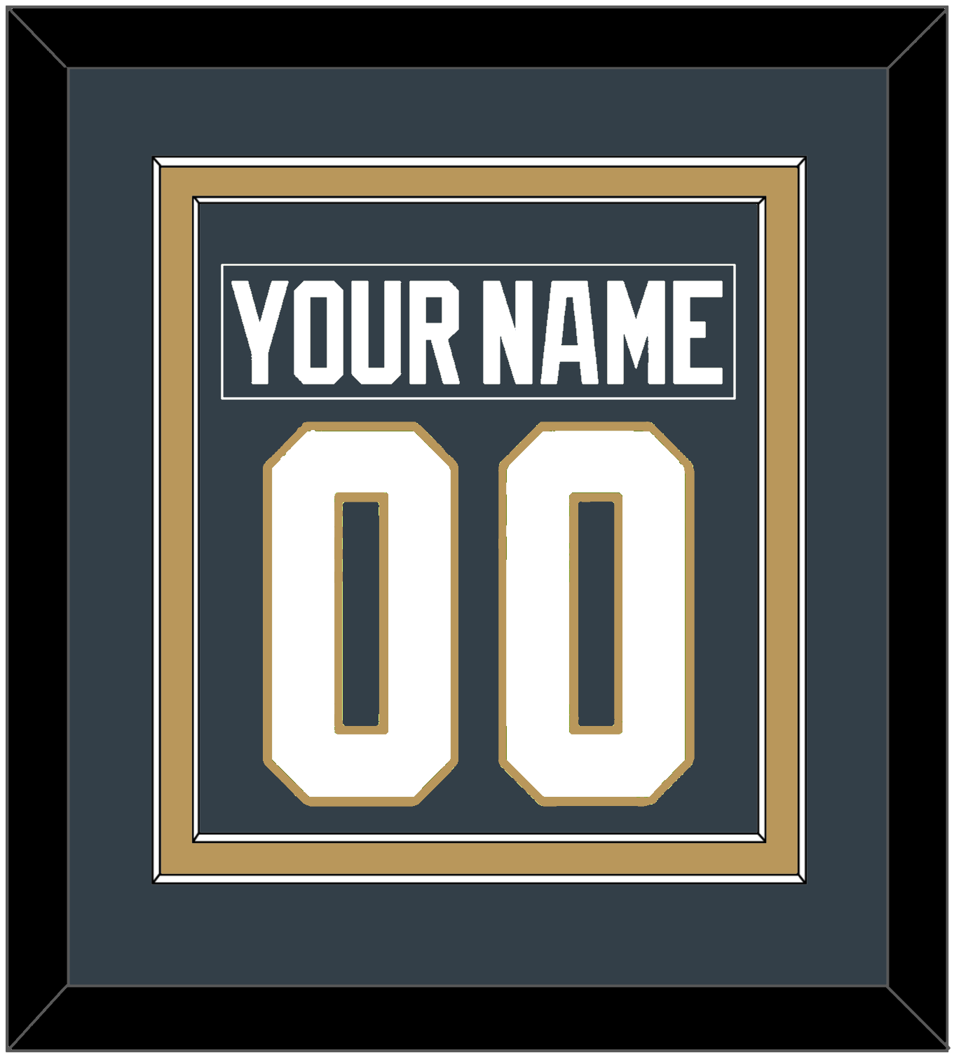 Vegas Nameplate & Number (Back) Combined - Home Steel Gray - Signature Tier 3