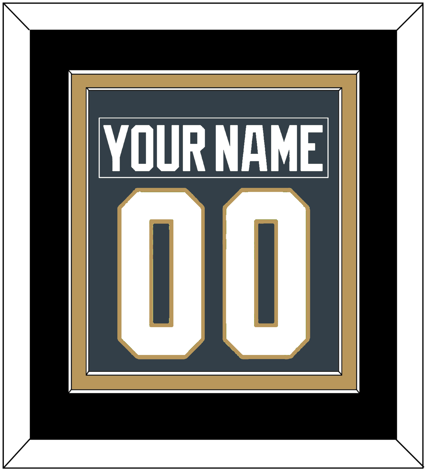 Vegas Nameplate & Number (Back) Combined - Home Steel Gray - Signature Tier 4