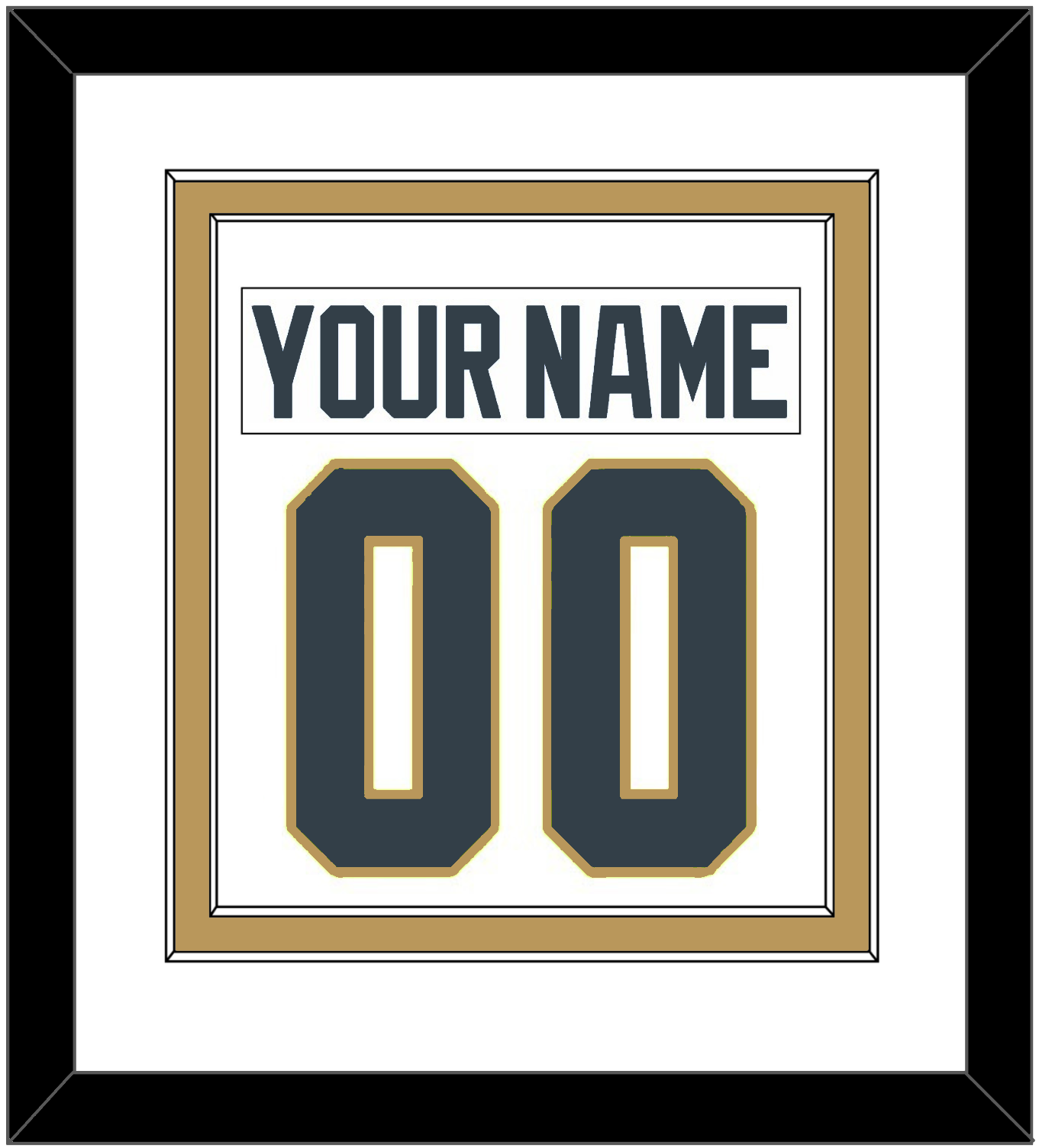 Vegas Nameplate & Number (Back) Combined - Road White - Signature Tier 1