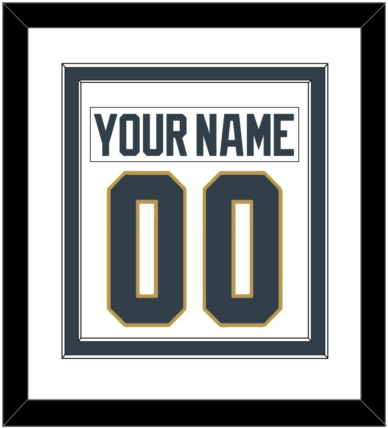 Vegas Nameplate & Number (Back) Combined - Road White - Signature Tier 2