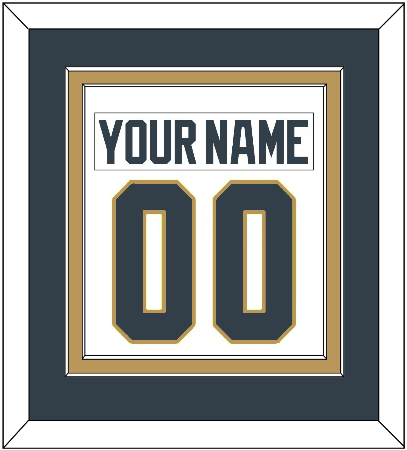 Vegas Nameplate & Number (Back) Combined - Road White - Signature Tier 3