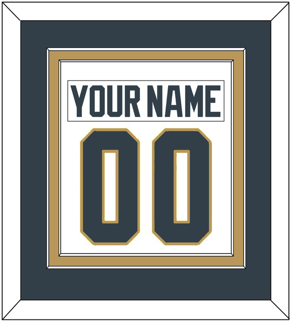 Vegas Nameplate & Number (Back) Combined - Road White - Double Mat 3