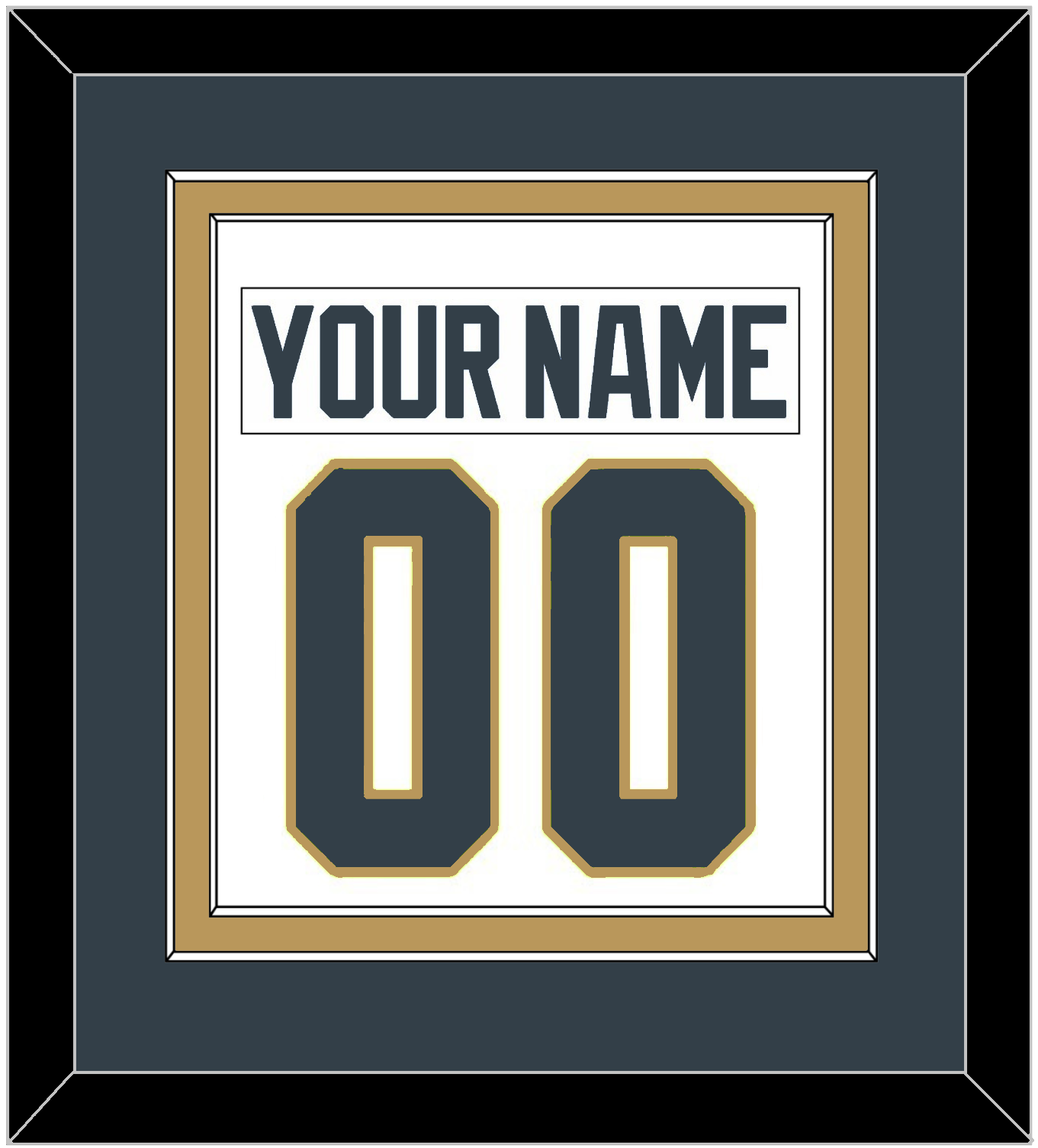 Vegas Nameplate & Number (Back) Combined - Road White - Signature Tier 3