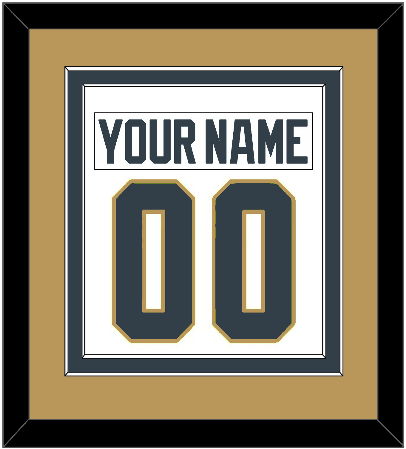 Vegas Nameplate & Number (Back) Combined - Road White - Signature Tier 4