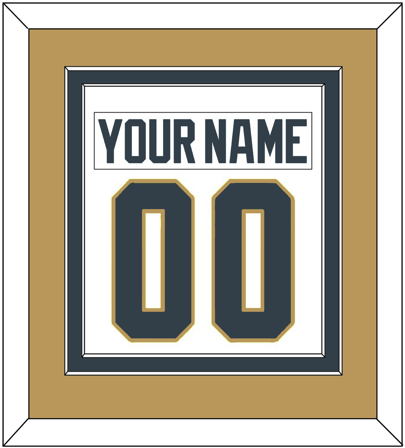 Vegas Nameplate & Number (Back) Combined - Road White - Signature Tier 4