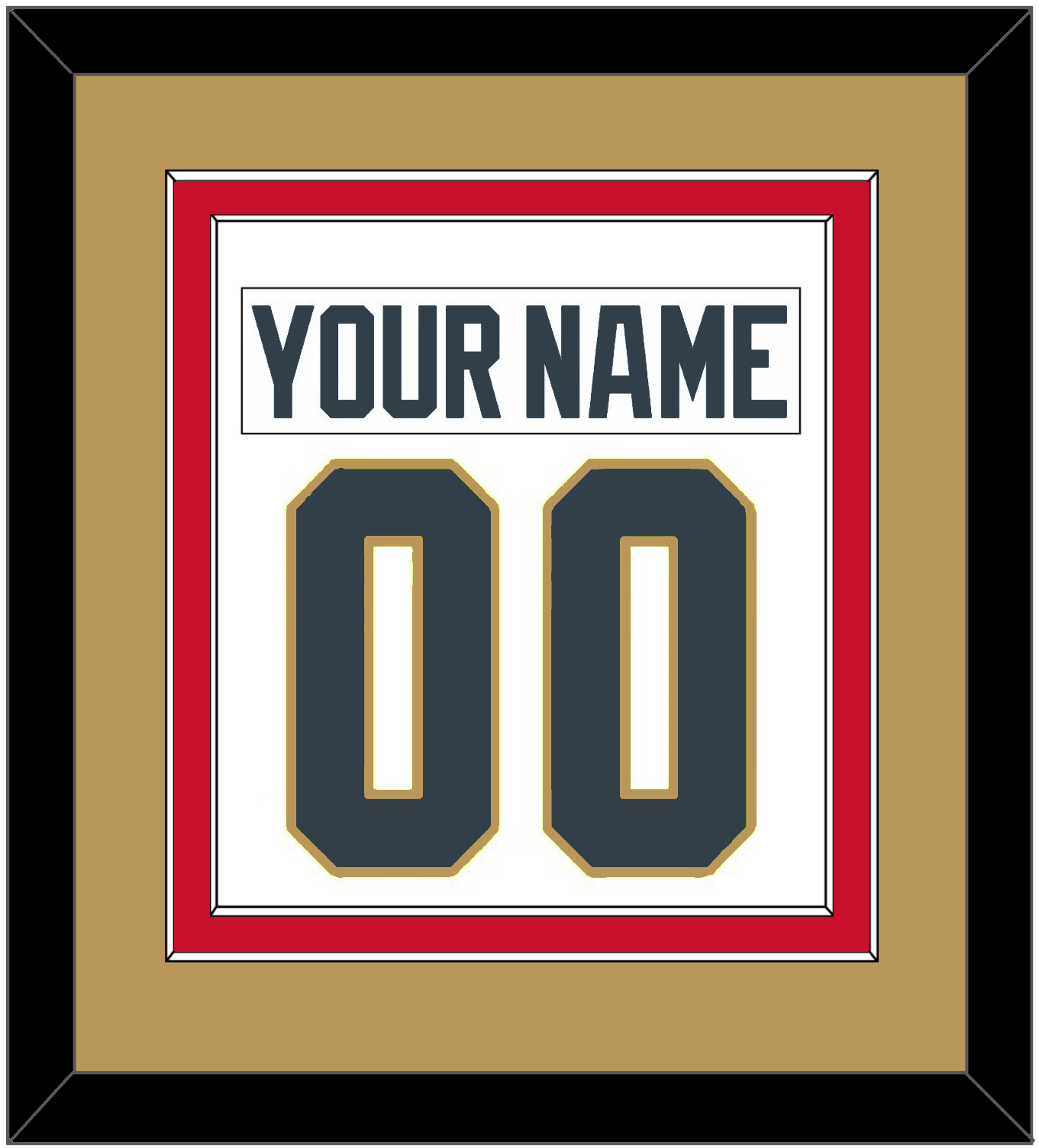 Vegas Nameplate & Number (Back) Combined - Road White - Signature Tier 5