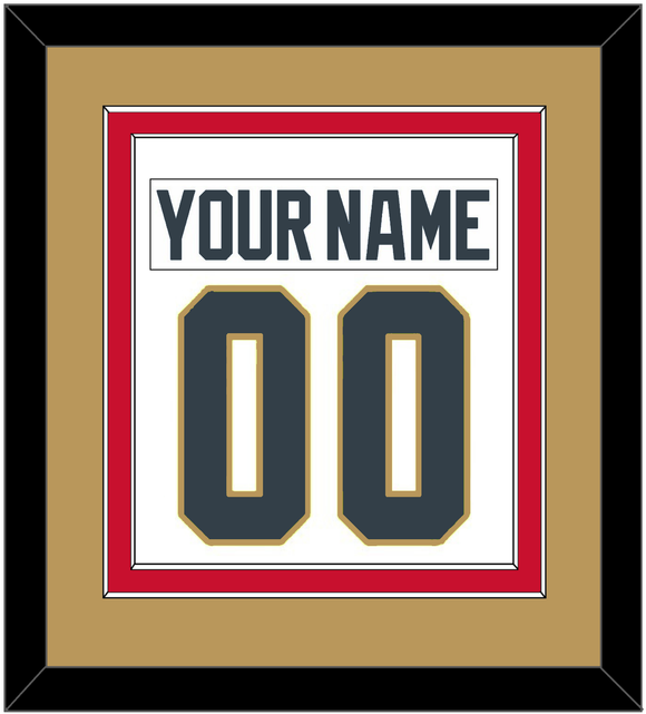 Vegas Nameplate & Number (Back) Combined - Road White - Double Mat 5