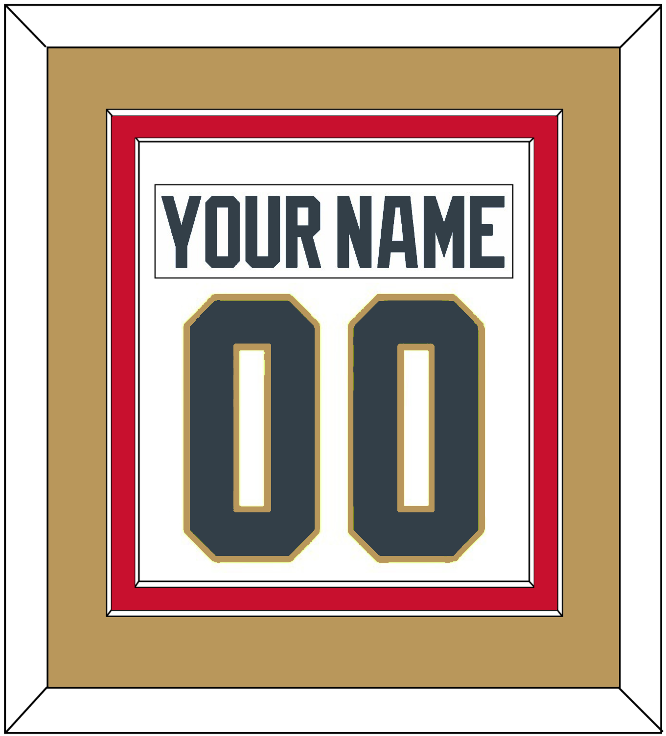 Vegas Nameplate & Number (Back) Combined - Road White - Signature Tier 5