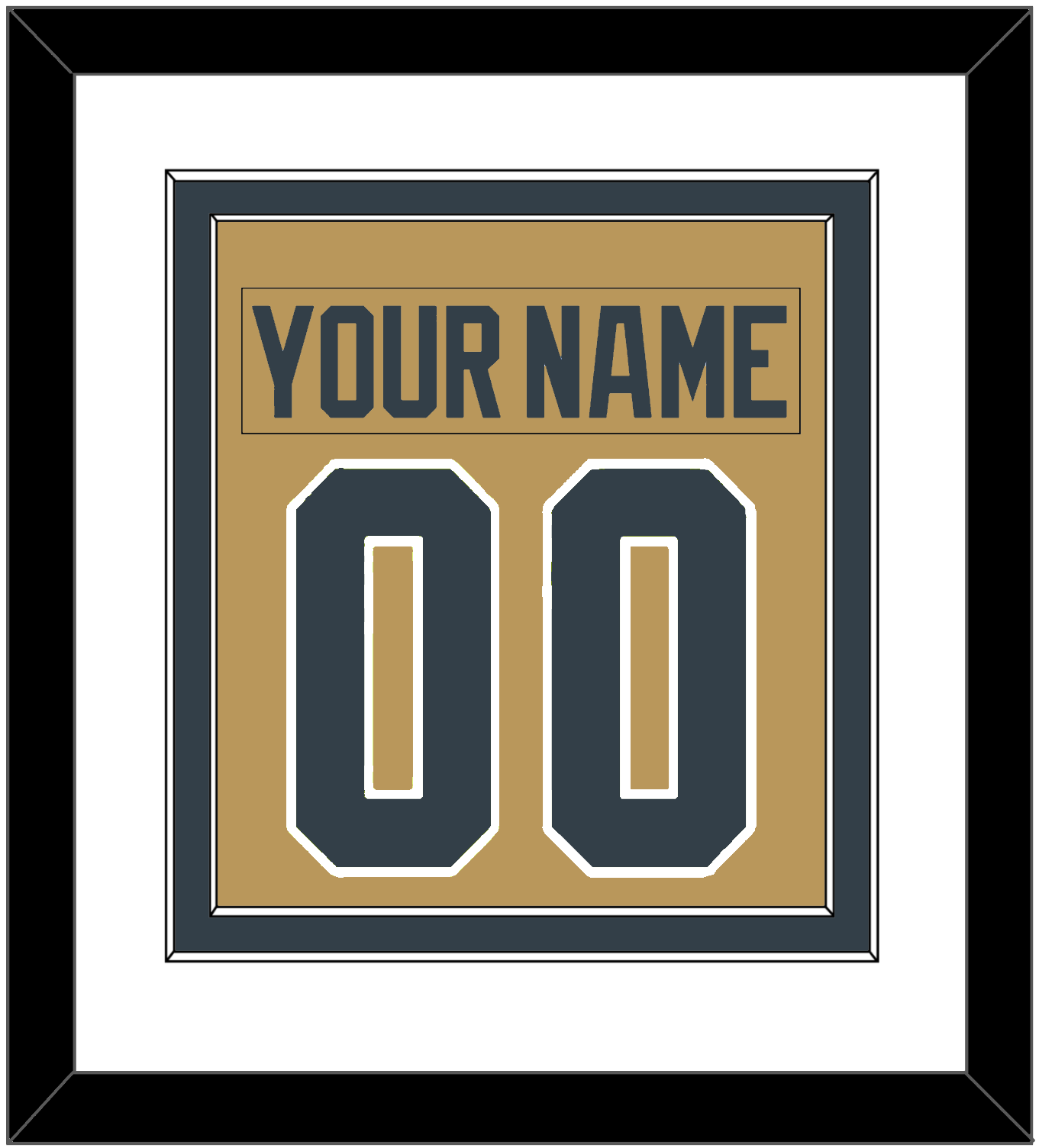 Vegas Nameplate & Number (Back) Combined - Alternate Gold - Signature Tier 1