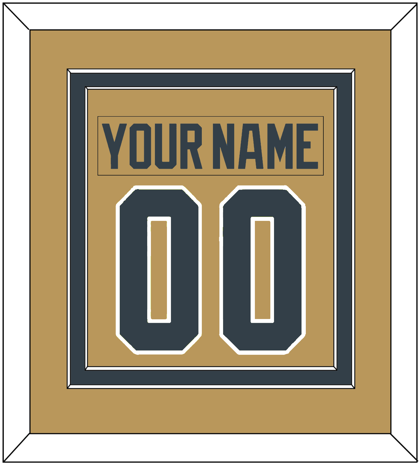 Vegas Nameplate & Number (Back) Combined - Alternate Gold - Signature Tier 2