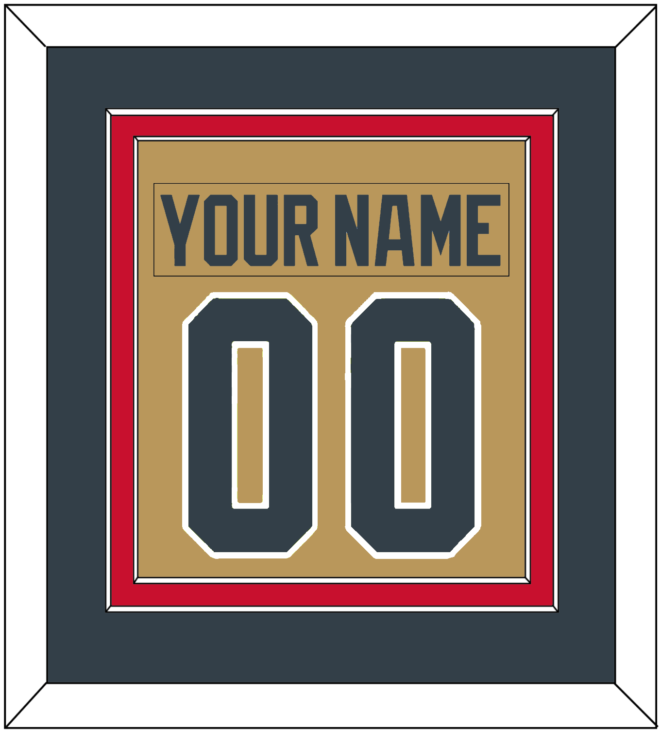 Vegas Nameplate & Number (Back) Combined - Alternate Gold - Signature Tier 3