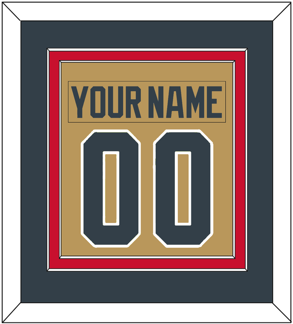 Vegas Nameplate & Number (Back) Combined - Alternate Gold - Double Mat 3