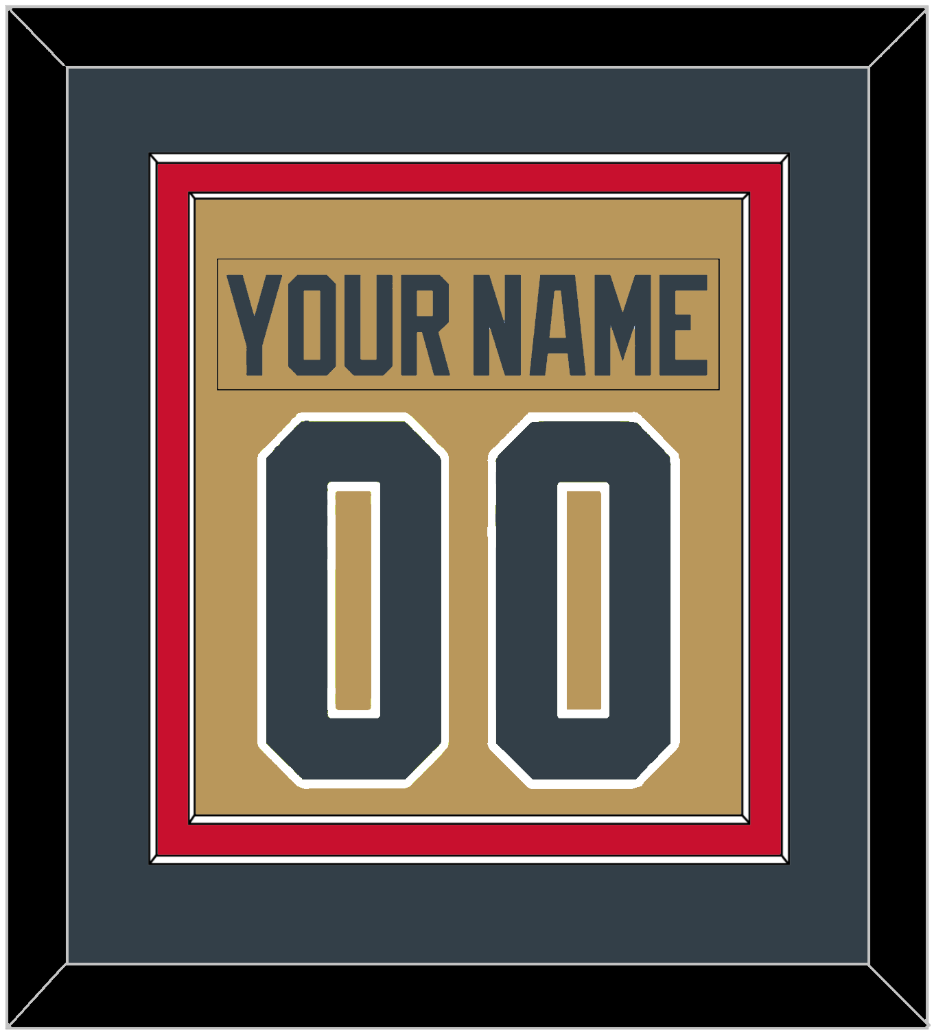 Vegas Nameplate & Number (Back) Combined - Alternate Gold - Signature Tier 3