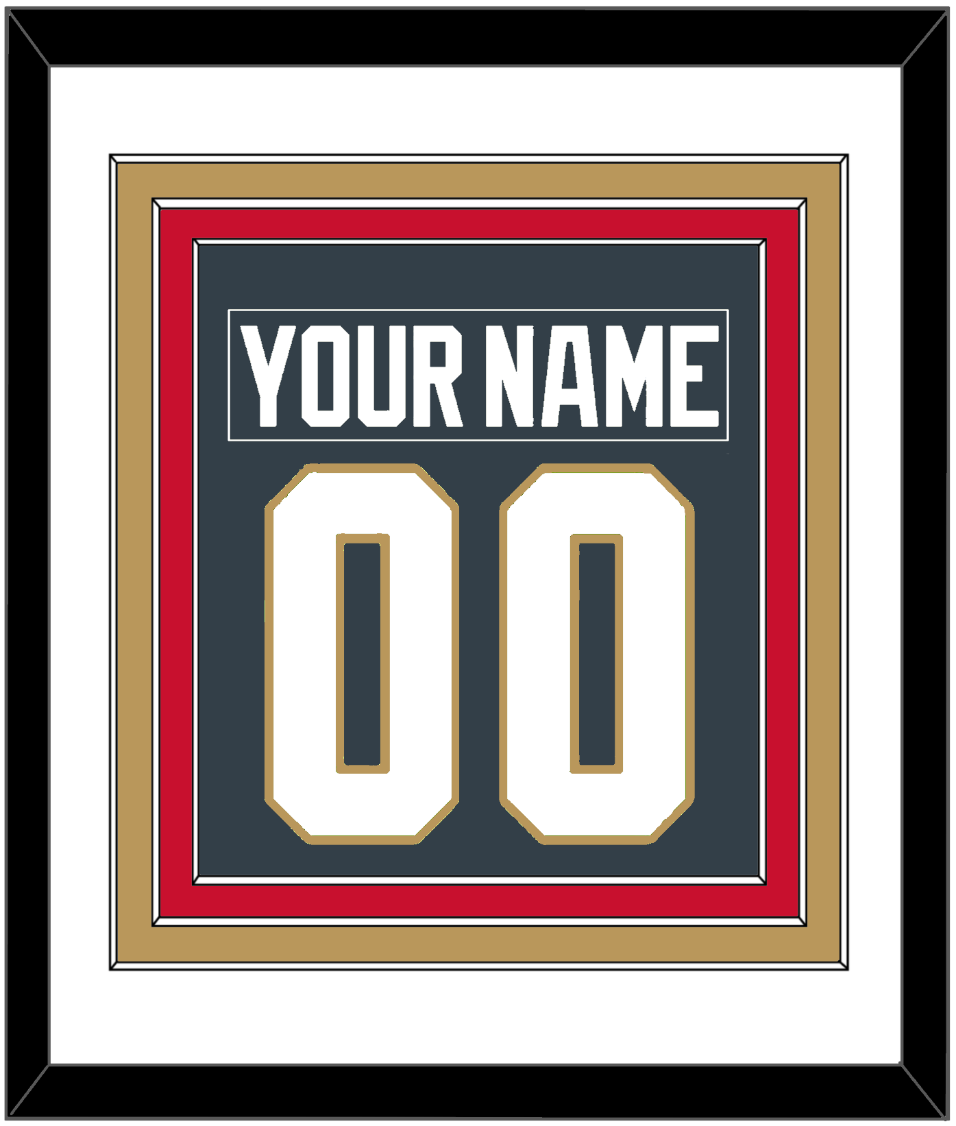 Vegas Nameplate & Number (Back) Combined - Home Steel Gray - Premier Tier 1
