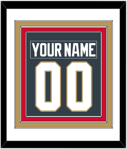 Vegas Nameplate & Number (Back) Combined - Home Steel Gray - Premier Tier 1