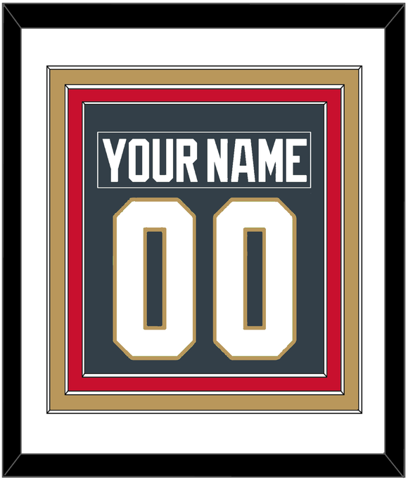 Vegas Nameplate & Number (Back) Combined - Home Steel Gray - Triple Mat 1