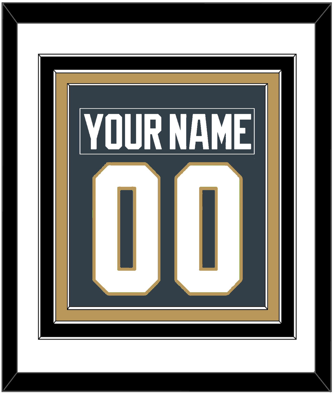 Vegas Nameplate & Number (Back) Combined - Home Steel Gray - Premier Tier 2