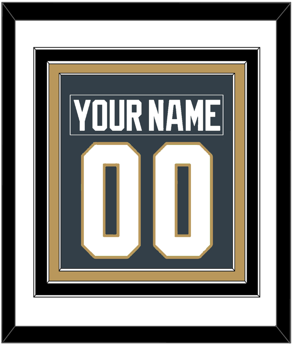 Vegas Nameplate & Number (Back) Combined - Home Steel Gray - Triple Mat 2