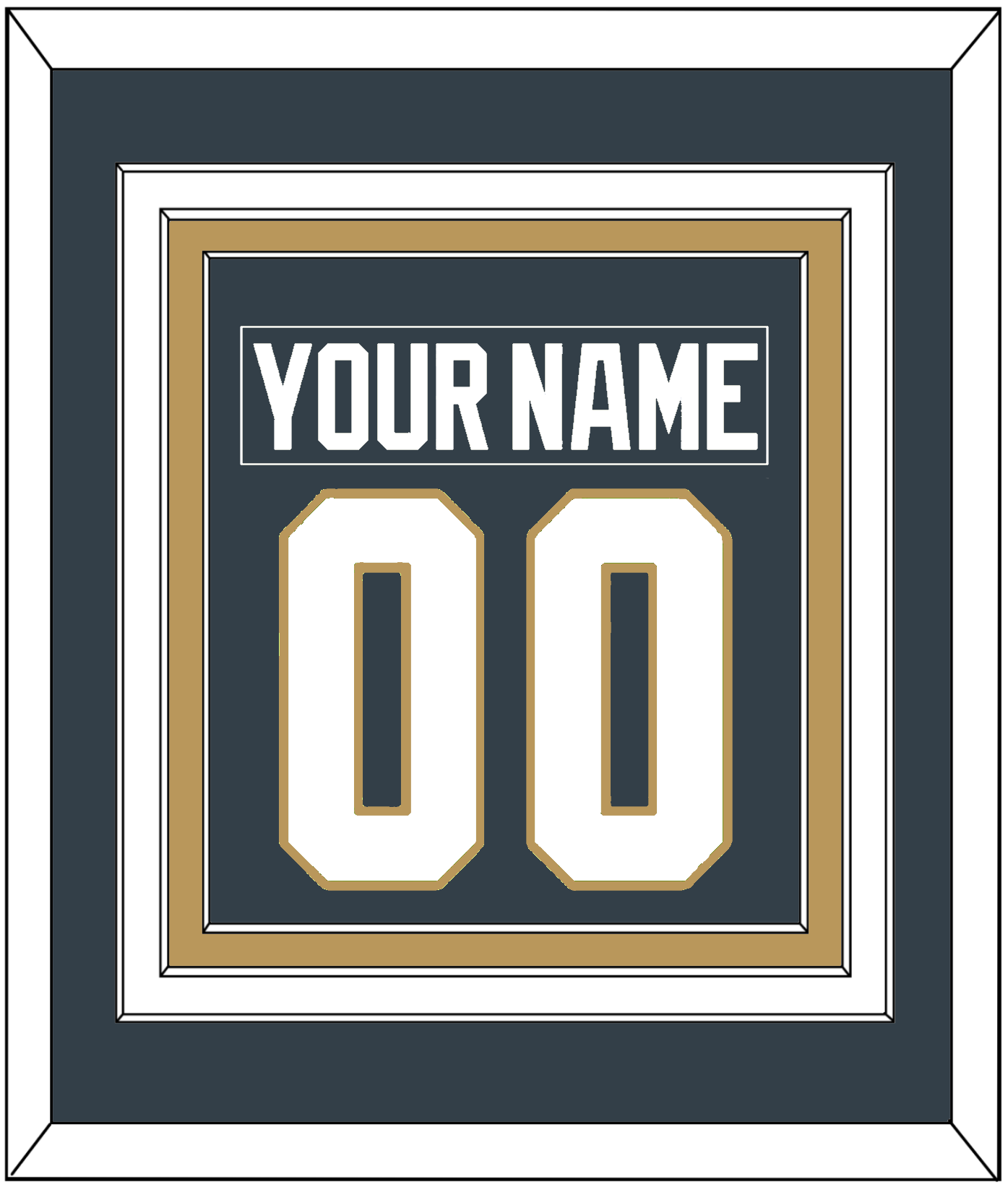 Vegas Nameplate & Number (Back) Combined - Home Steel Gray - Premier Tier 3