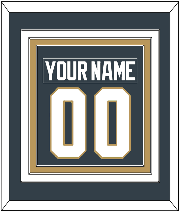 Vegas Nameplate & Number (Back) Combined - Home Steel Gray - Triple Mat 3