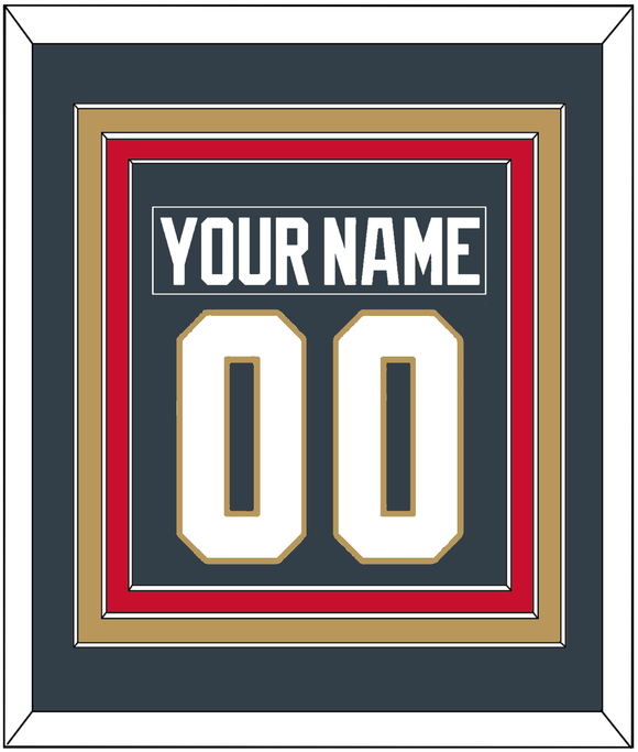 Vegas Nameplate & Number (Back) Combined - Home Steel Gray - Triple Mat 4