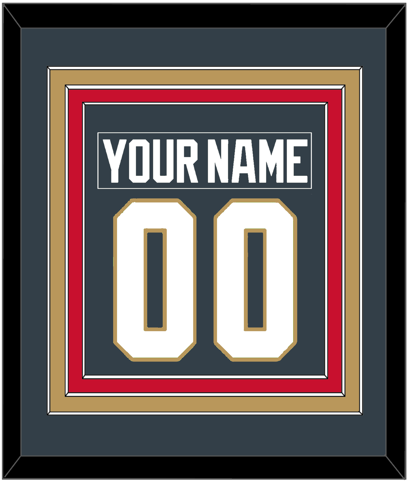 Vegas Nameplate & Number (Back) Combined - Home Steel Gray - Premier Tier 4