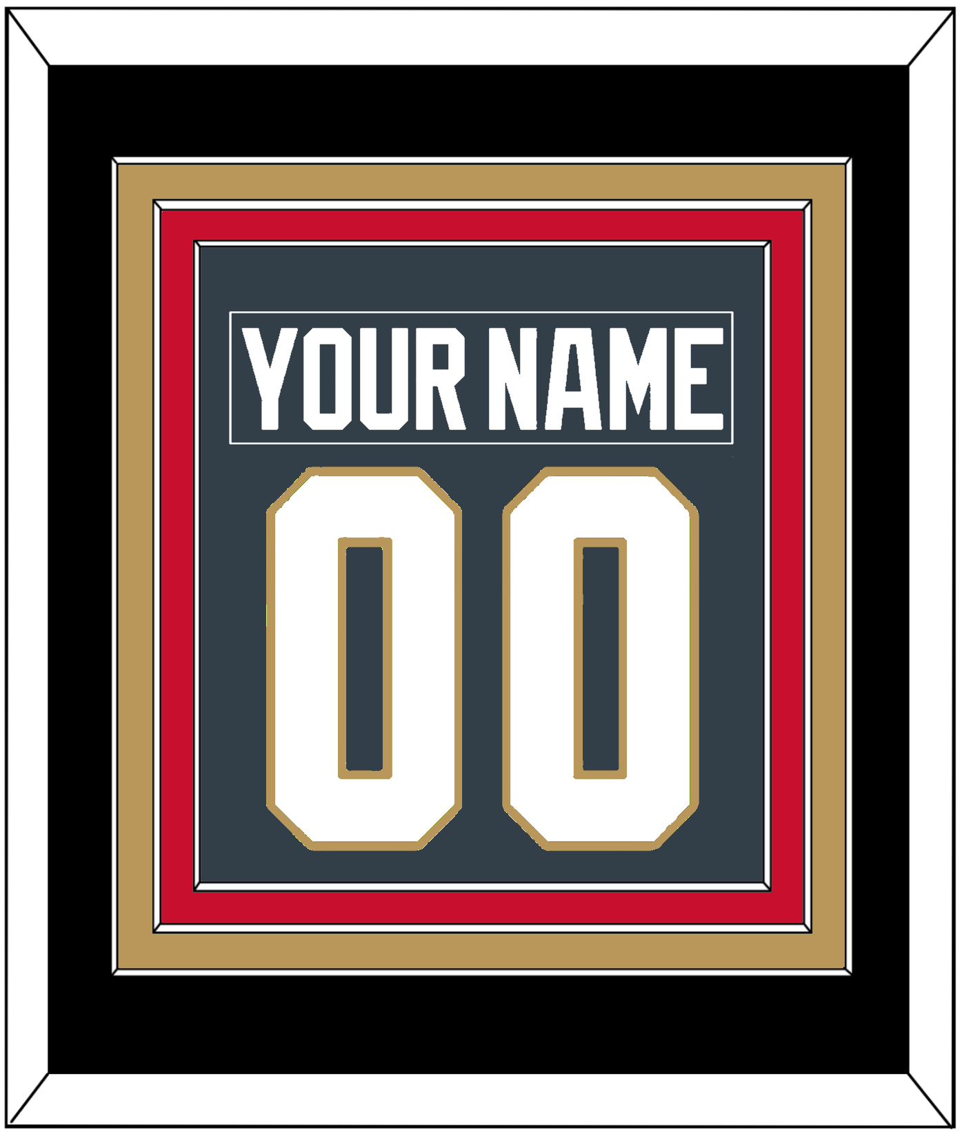 Vegas Nameplate & Number (Back) Combined - Home Steel Gray - Premier Tier 5