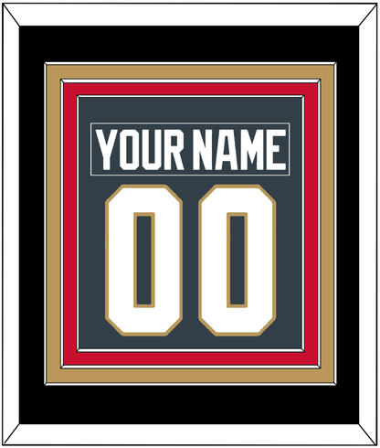 Vegas Nameplate & Number (Back) Combined - Home Steel Gray - Premier Tier 5