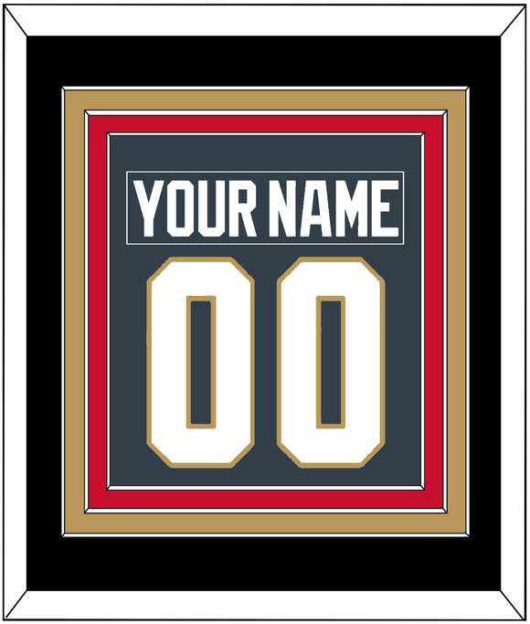 Vegas Nameplate & Number (Back) Combined - Home Steel Gray - Triple Mat 5